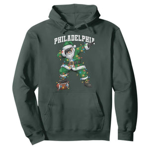 Christmas PFE Hoodie Funny Dabbing Santa Football Lovers Game Day TS10 Dark Forest Green Print Your Wear
