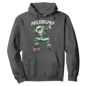 Christmas PFE Hoodie Funny Dabbing Santa Football Lovers Game Day TS10 Dark Heather Print Your Wear