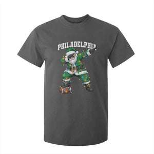 Christmas PFE T Shirt For Kid Funny Dabbing Santa Football Lovers Game Day TS10 Dark Heather Print Your Wear
