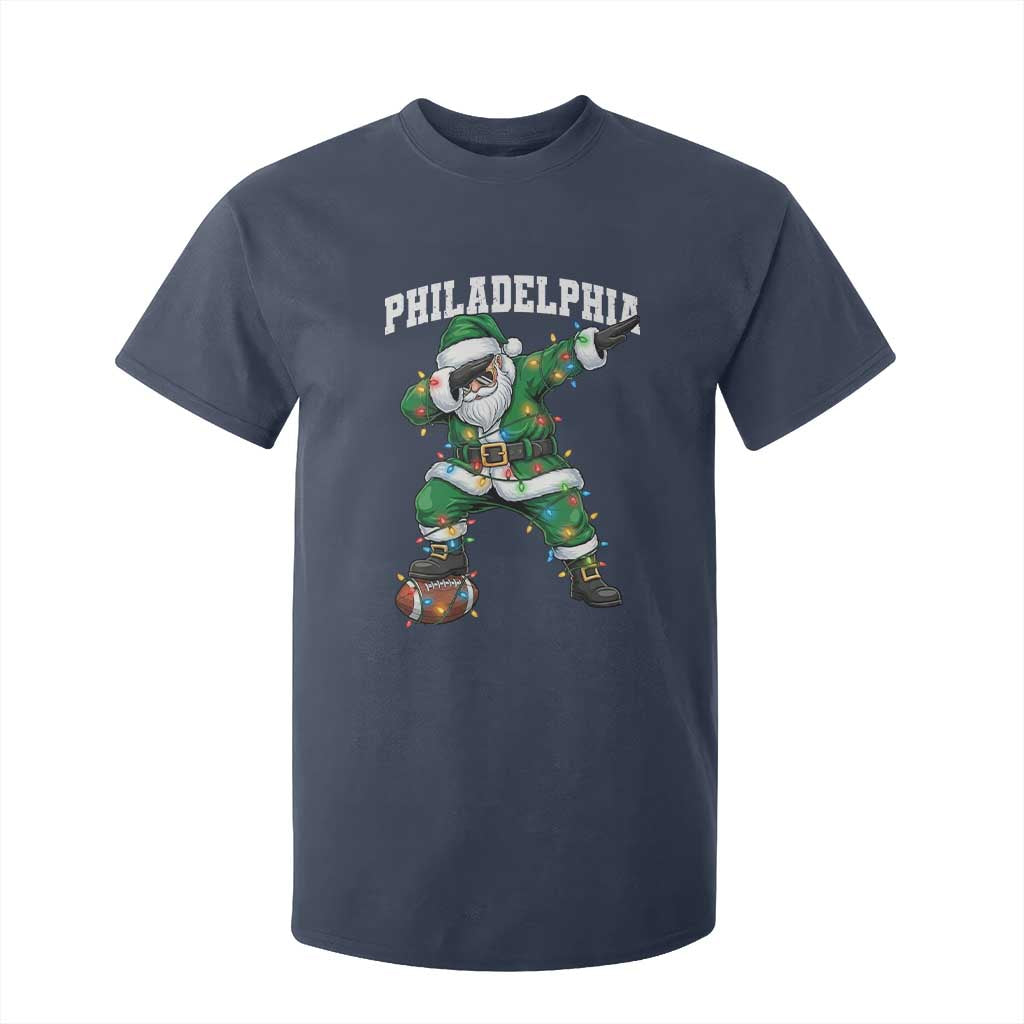 Christmas PFE T Shirt For Kid Funny Dabbing Santa Football Lovers Game Day TS10 Navy Print Your Wear