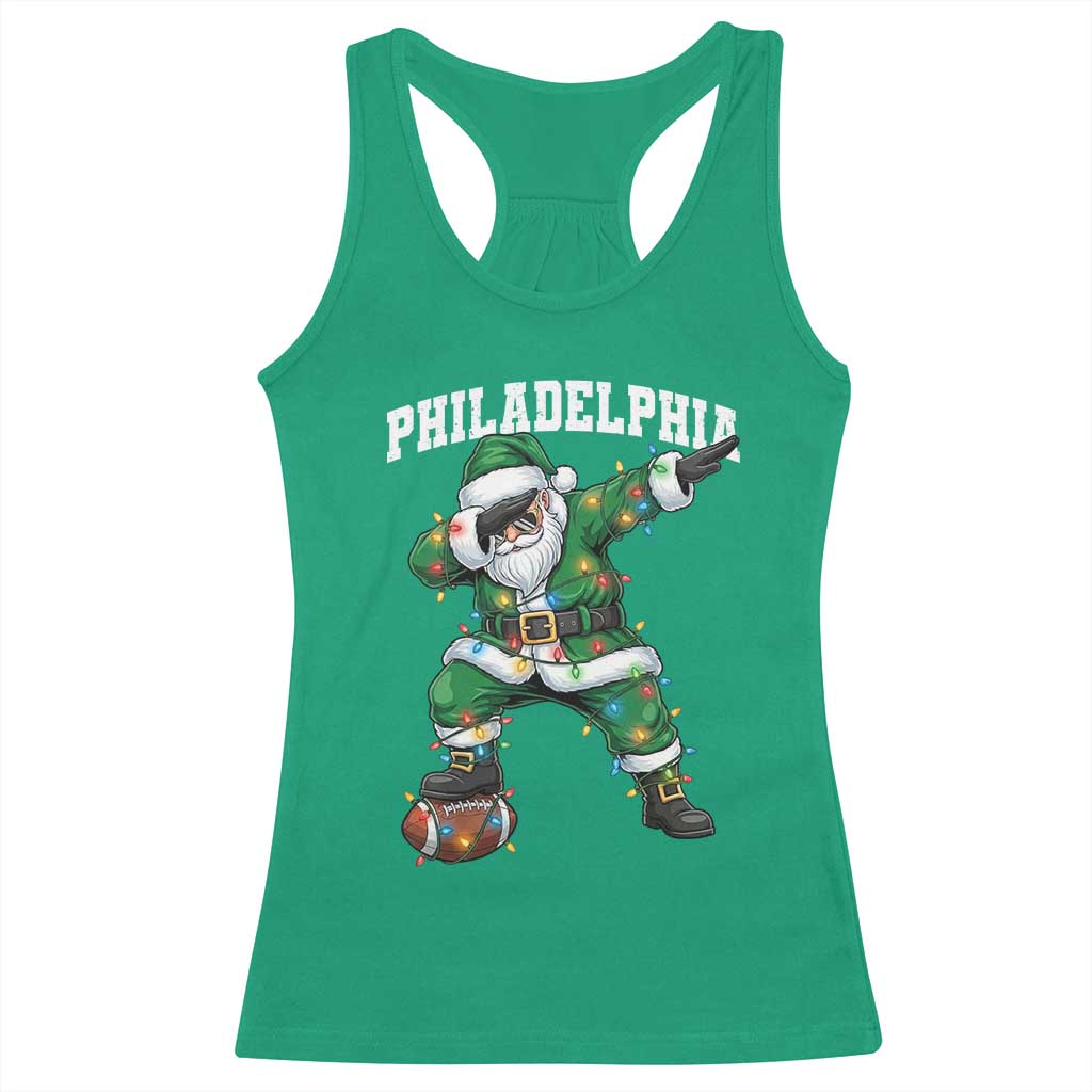 Christmas PFE Racerback Tank Top Funny Dabbing Santa Football Lovers Game Day TS10 Irish Green Print Your Wear