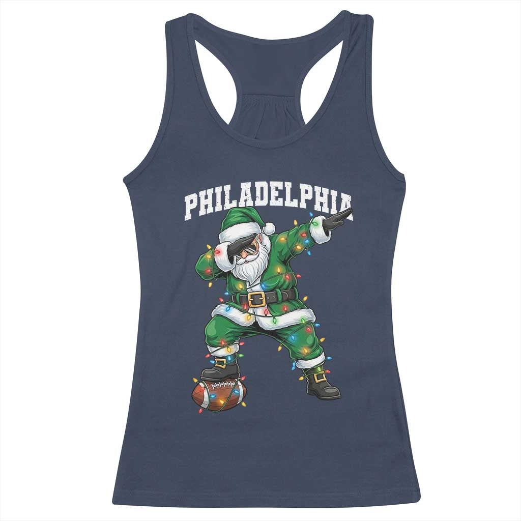 Christmas PFE Racerback Tank Top Funny Dabbing Santa Football Lovers Game Day TS10 Navy Print Your Wear