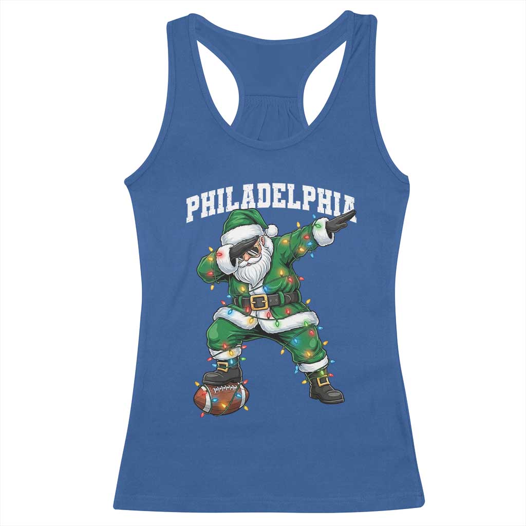 Christmas PFE Racerback Tank Top Funny Dabbing Santa Football Lovers Game Day TS10 Royal Blue Print Your Wear