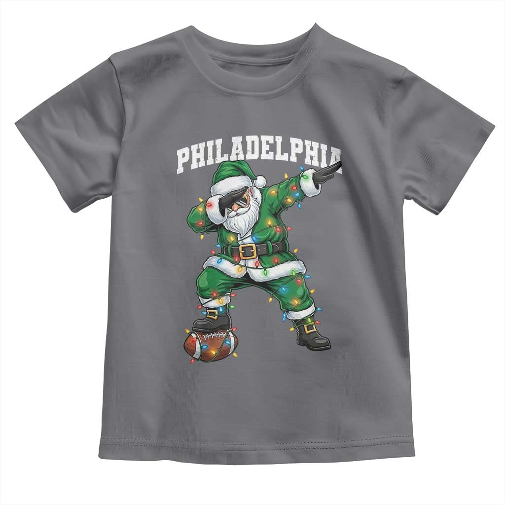 Christmas PFE Toddler T Shirt Funny Dabbing Santa Football Lovers Game Day TS10 Charcoal Print Your Wear