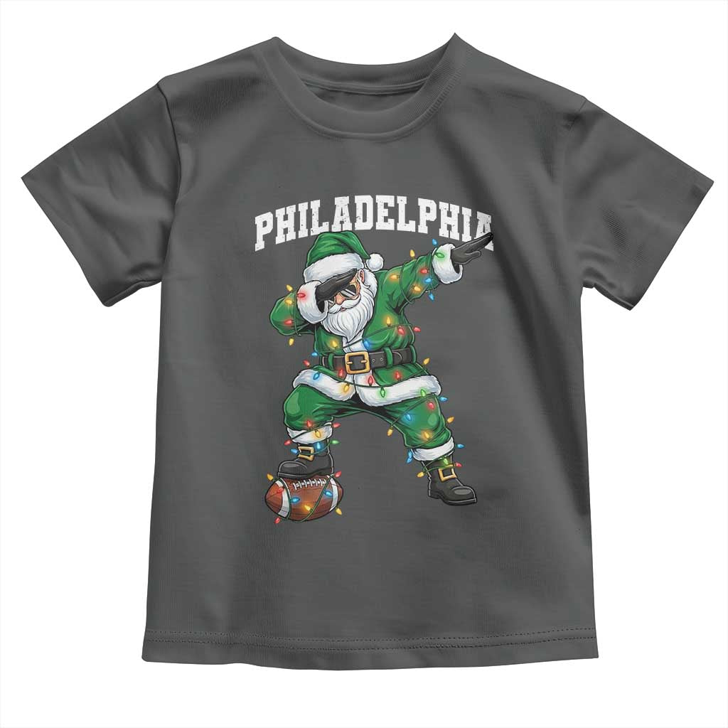 Christmas PFE Toddler T Shirt Funny Dabbing Santa Football Lovers Game Day TS10 Dark Heather Print Your Wear