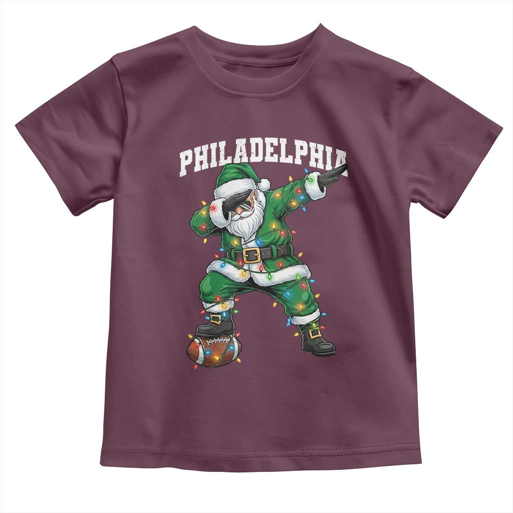 Christmas PFE Toddler T Shirt Funny Dabbing Santa Football Lovers Game Day TS10 Maroon Print Your Wear