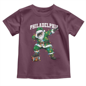 Christmas PFE Toddler T Shirt Funny Dabbing Santa Football Lovers Game Day TS10 Maroon Print Your Wear