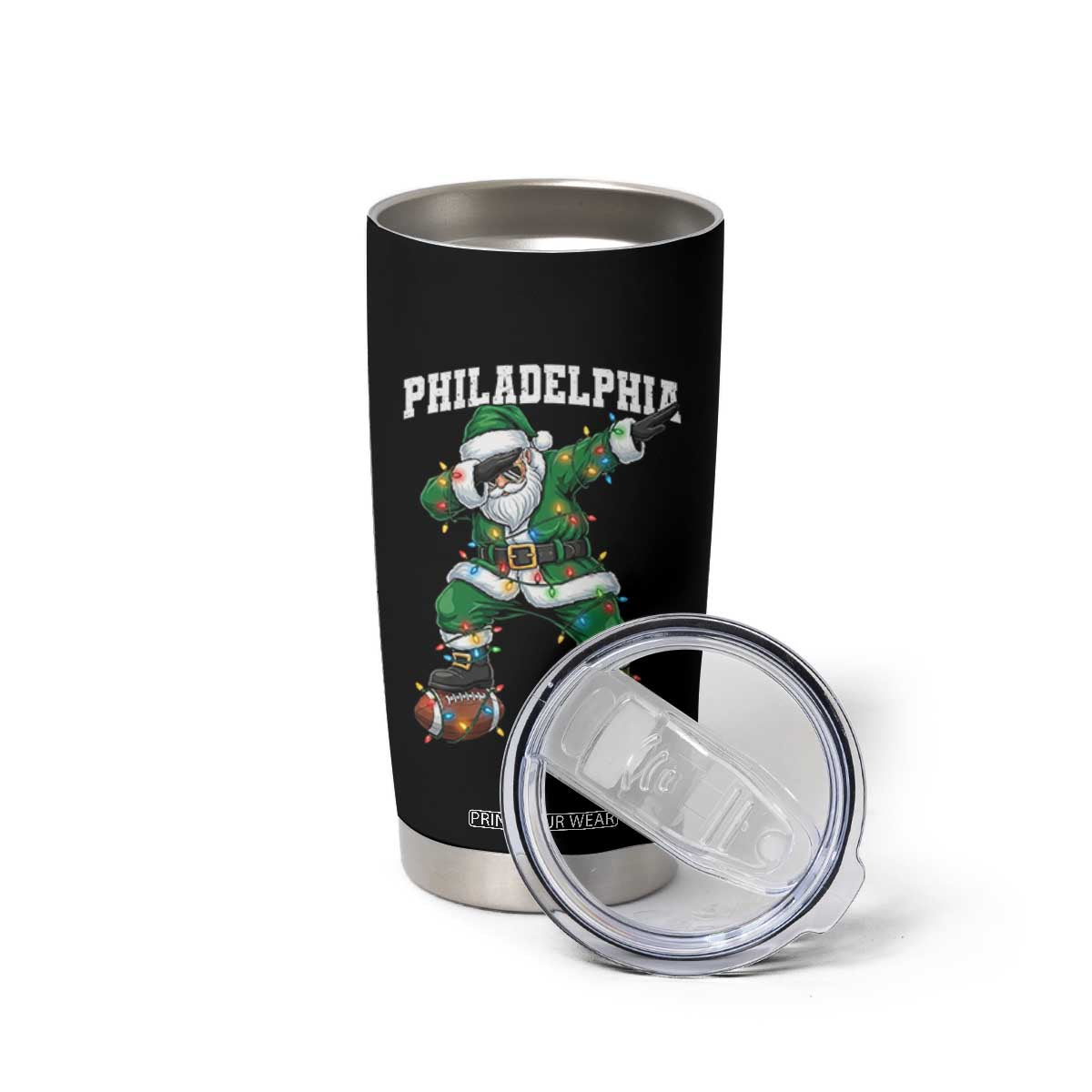 Christmas PFE Tumbler Cup Funny Dabbing Santa Football Lovers Game Day TS10 Print Your Wear