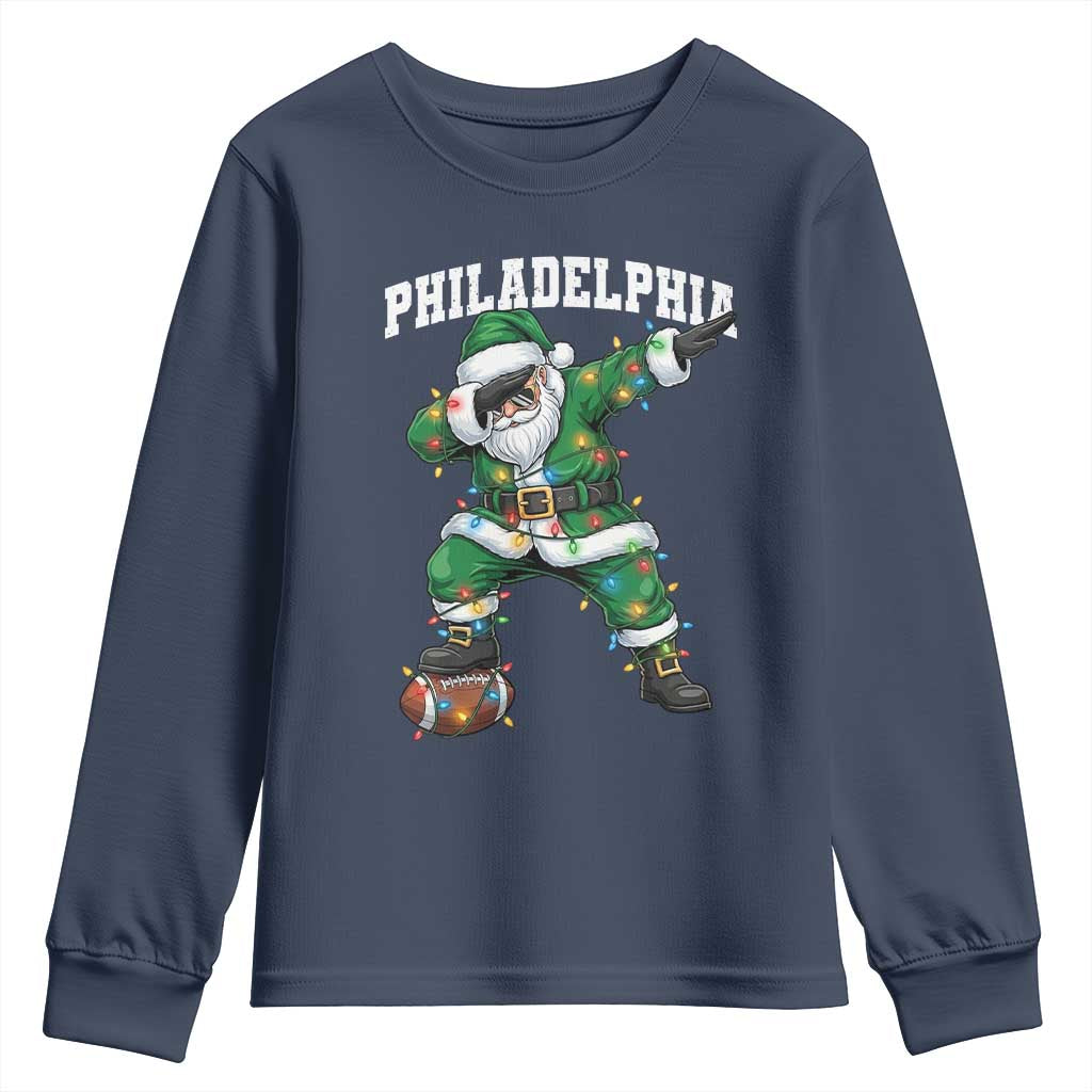 Christmas PFE Youth Sweatshirt Funny Dabbing Santa Football Lovers Game Day TS10 Navy Print Your Wear