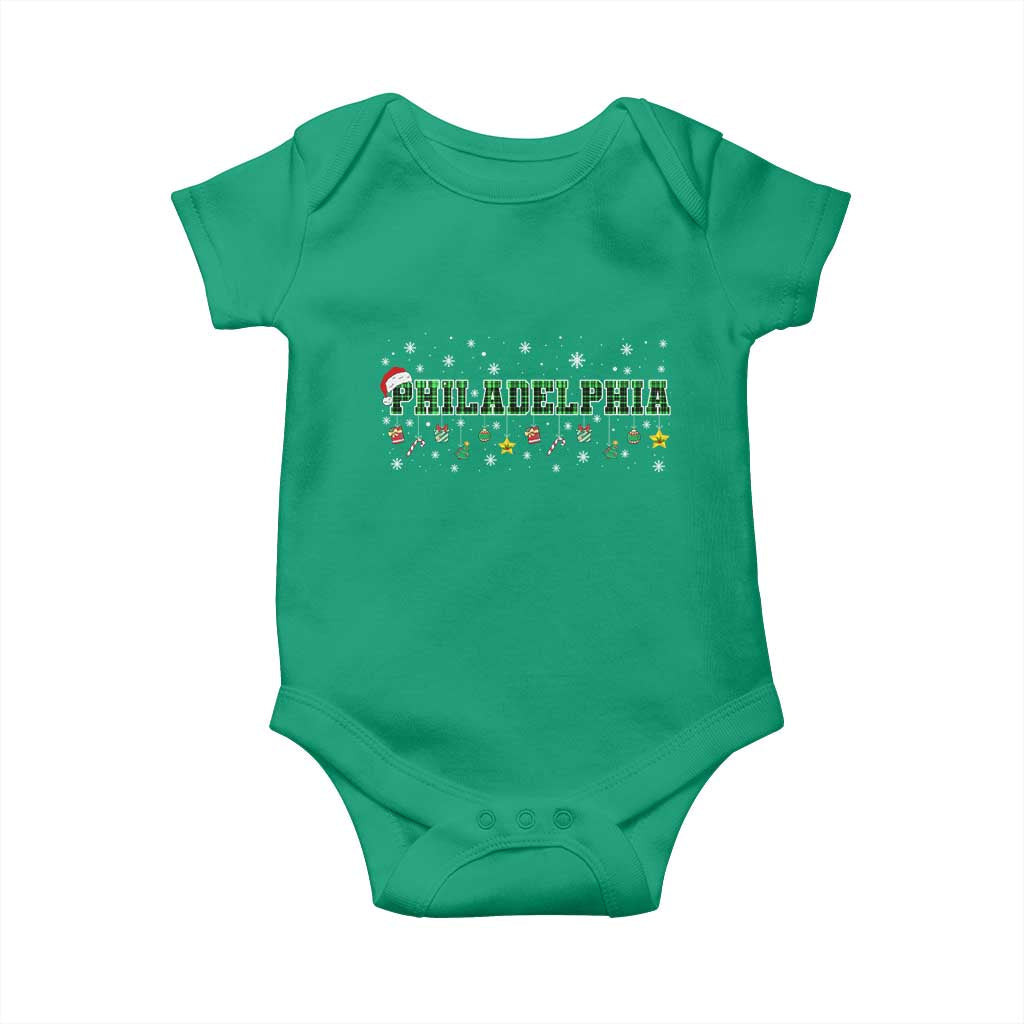 Christmas PFE Baby Onesie Green Plaid Philly Fan Football Lovers Xmas Pajamas TS10 Irish Green Print Your Wear