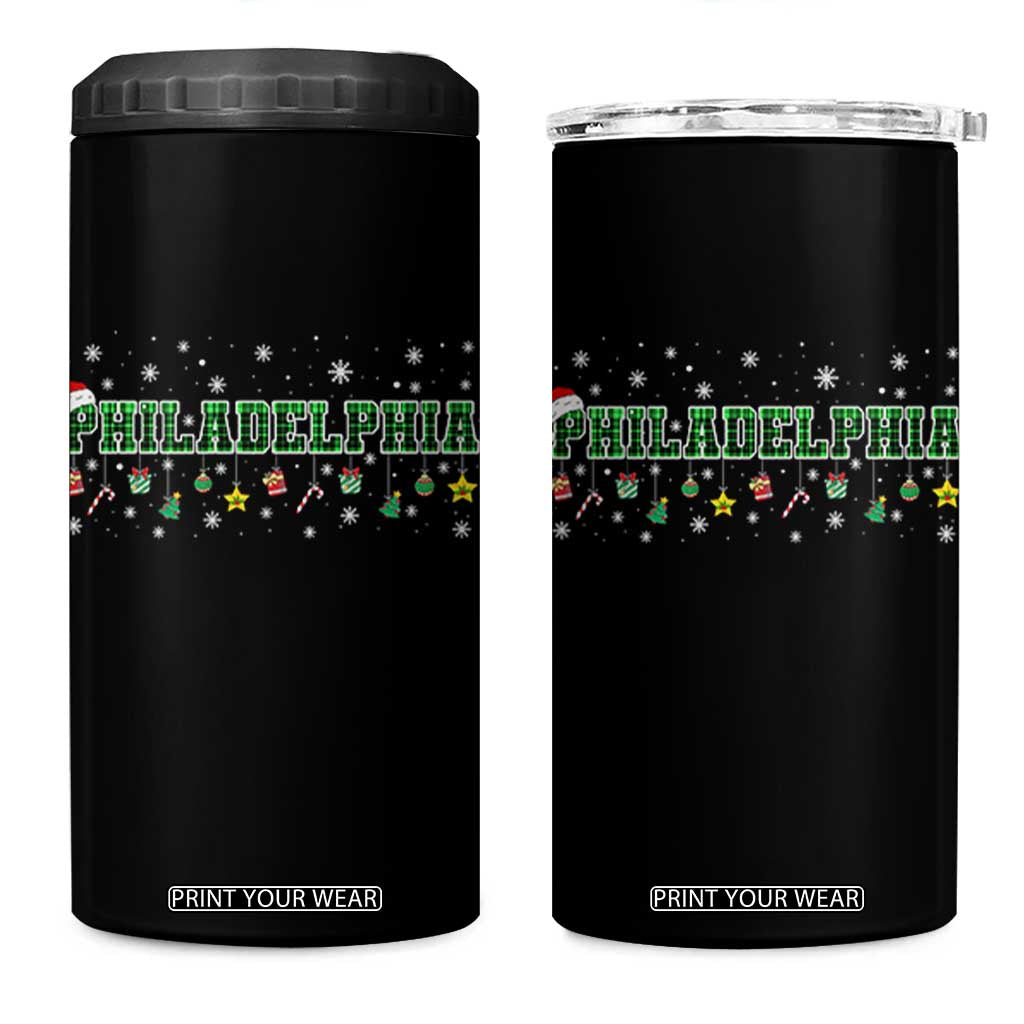 Christmas PFE 4 in 1 Can Cooler Tumbler Green Plaid Philly Fan Football Lovers Xmas Pajamas TS10 One Size: 16 oz Black Print Your Wear