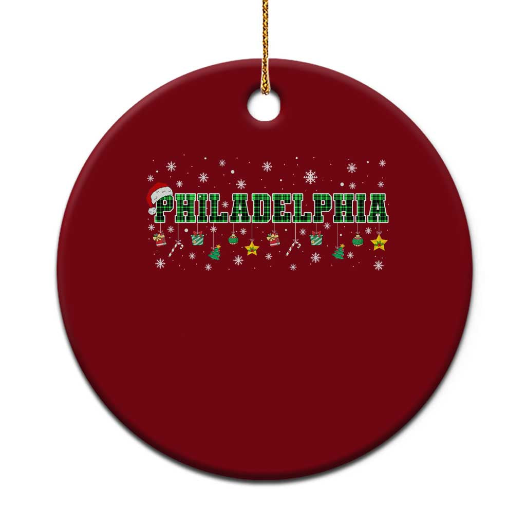 Christmas PFE Ceramic Ornament Green Plaid Philly Fan Football Lovers Xmas Pajamas TS10 1pc Red Print Your Wear