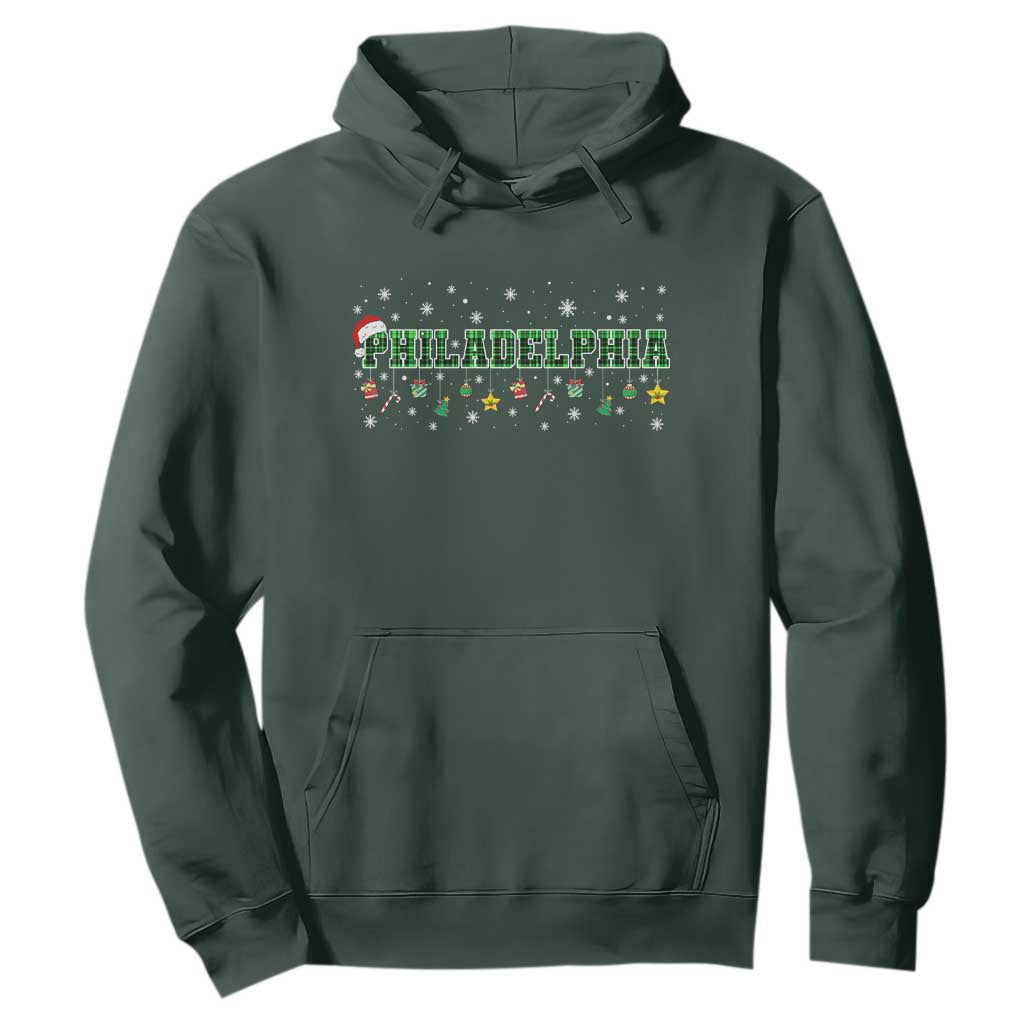 Christmas PFE Hoodie Green Plaid Philly Fan Football Lovers Xmas Pajamas TS10 Dark Forest Green Print Your Wear