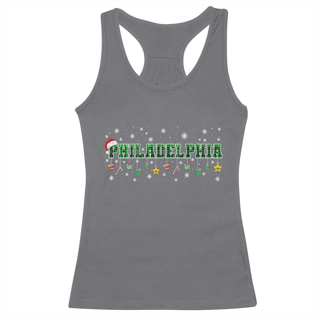 Christmas PFE Racerback Tank Top Green Plaid Philly Fan Football Lovers Xmas Pajamas TS10 Charcoal Print Your Wear