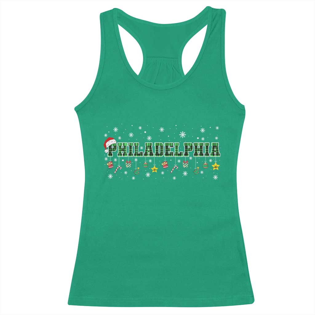 Christmas PFE Racerback Tank Top Green Plaid Philly Fan Football Lovers Xmas Pajamas TS10 Irish Green Print Your Wear