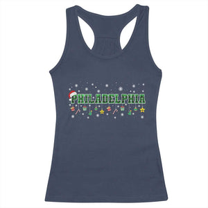 Christmas PFE Racerback Tank Top Green Plaid Philly Fan Football Lovers Xmas Pajamas TS10 Navy Print Your Wear