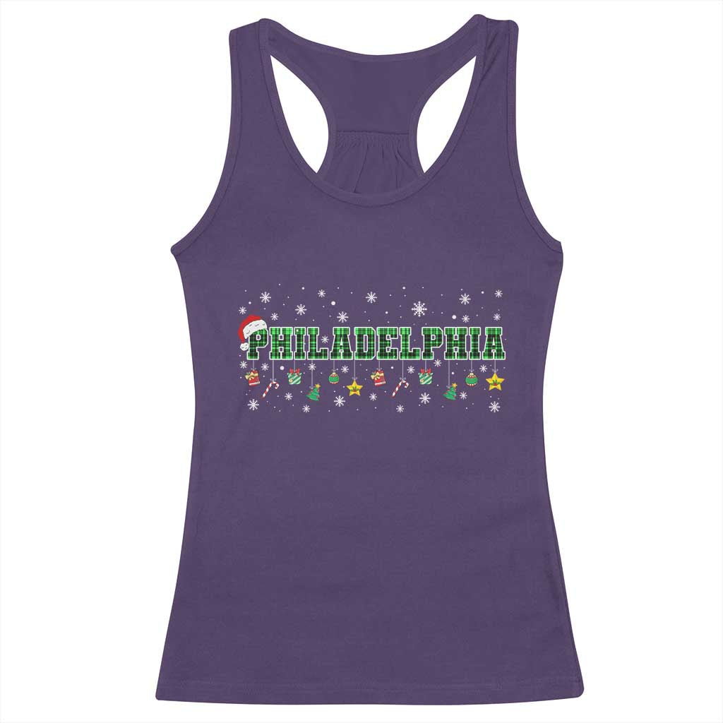 Christmas PFE Racerback Tank Top Green Plaid Philly Fan Football Lovers Xmas Pajamas TS10 Purple Print Your Wear