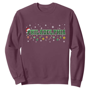 Philadelphia Christmas Sweatshirt Green Plaid Philly Fan Football Lovers Xmas Pajamas TS10 Maroon Print Your Wear