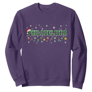 Philadelphia Christmas Sweatshirt Green Plaid Philly Fan Football Lovers Xmas Pajamas TS10 Purple Print Your Wear