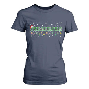 Christmas PFE T Shirt For Women Green Plaid Philly Fan Football Lovers Xmas Pajamas TS10 Navy Print Your Wear