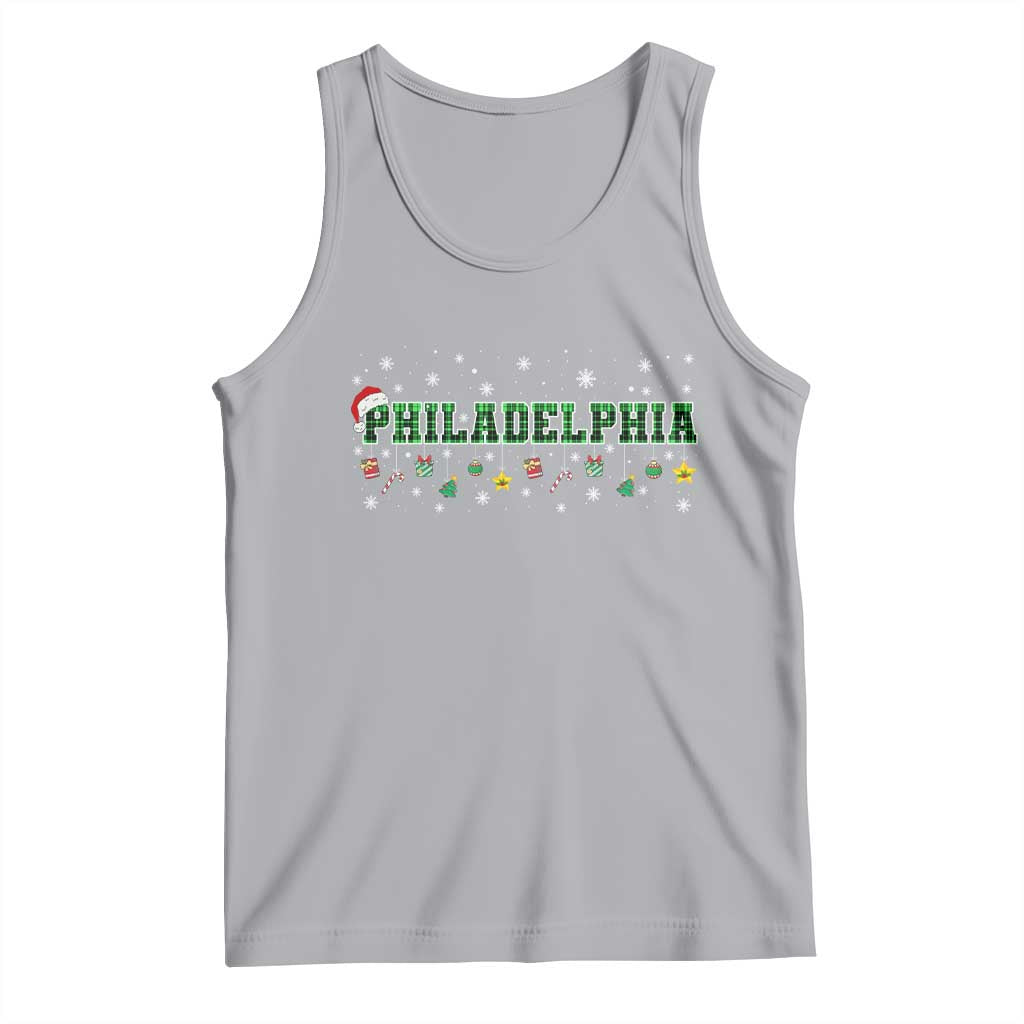 Christmas PFE Tank Top Green Plaid Philly Fan Football Lovers Xmas Pajamas TS10 Athletic Heather Print Your Wear