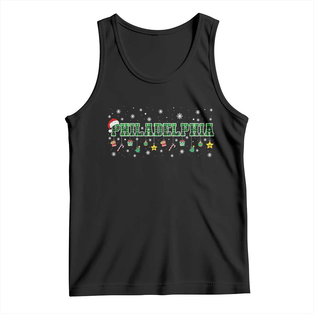 Christmas PFE Tank Top Green Plaid Philly Fan Football Lovers Xmas Pajamas TS10 Black Print Your Wear