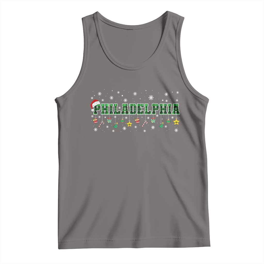 Christmas PFE Tank Top Green Plaid Philly Fan Football Lovers Xmas Pajamas TS10 Deep Heather Print Your Wear