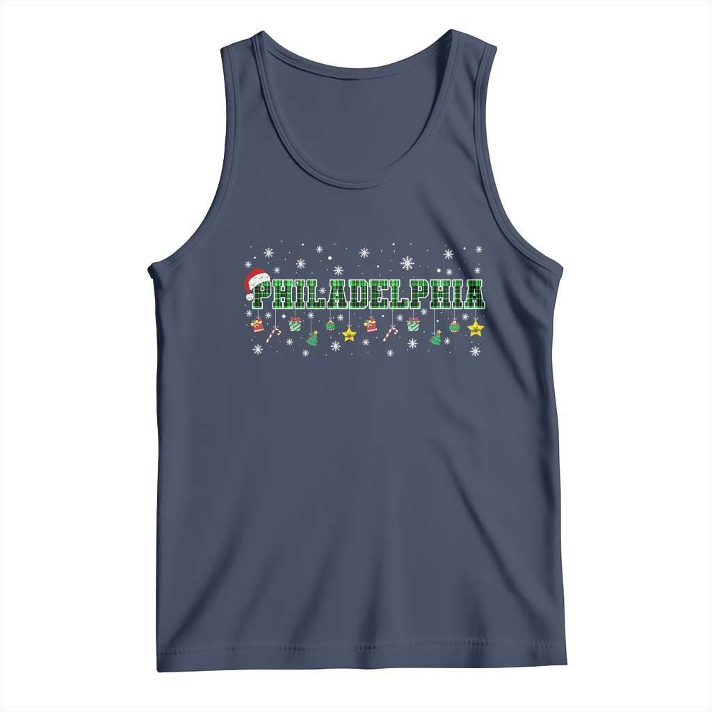 Christmas PFE Tank Top Green Plaid Philly Fan Football Lovers Xmas Pajamas TS10 Navy Print Your Wear