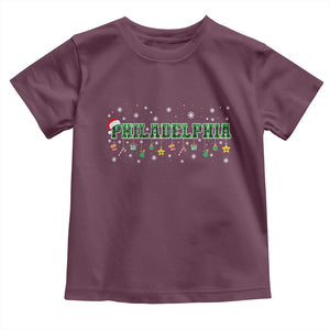Christmas PFE Toddler T Shirt Green Plaid Philly Fan Football Lovers Xmas Pajamas TS10 Maroon Print Your Wear
