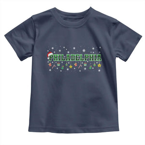 Christmas PFE Toddler T Shirt Green Plaid Philly Fan Football Lovers Xmas Pajamas TS10 Navy Print Your Wear