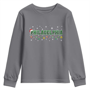 Christmas PFE Youth Sweatshirt Green Plaid Philly Fan Football Lovers Xmas Pajamas TS10 Charcoal Print Your Wear