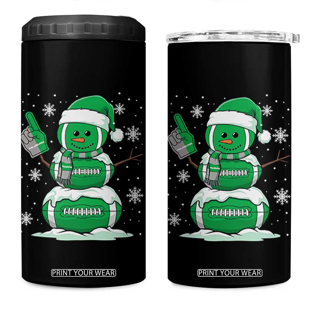 EF Christmas Snowman 4 in 1 Can Cooler Tumbler Funny Philly Fan Vintage Football Lovers TS10 One Size: 16 oz Black Print Your Wear