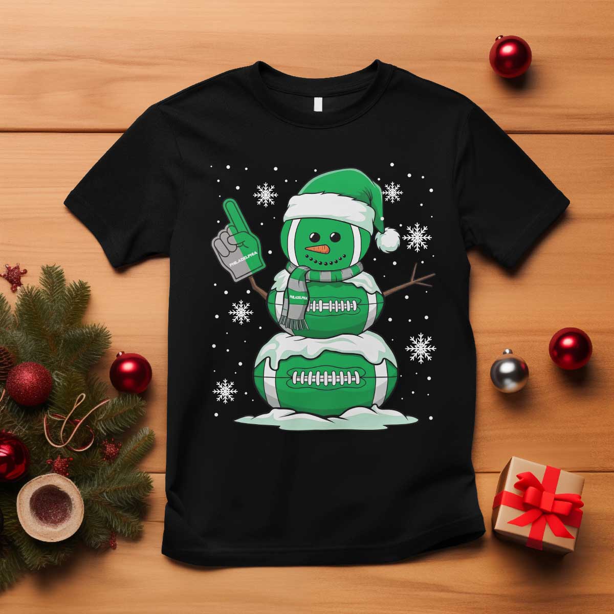 EF Christmas Snowman T Shirt Funny Philly Fan Vintage Football Lovers TS10 Black Print Your Wear