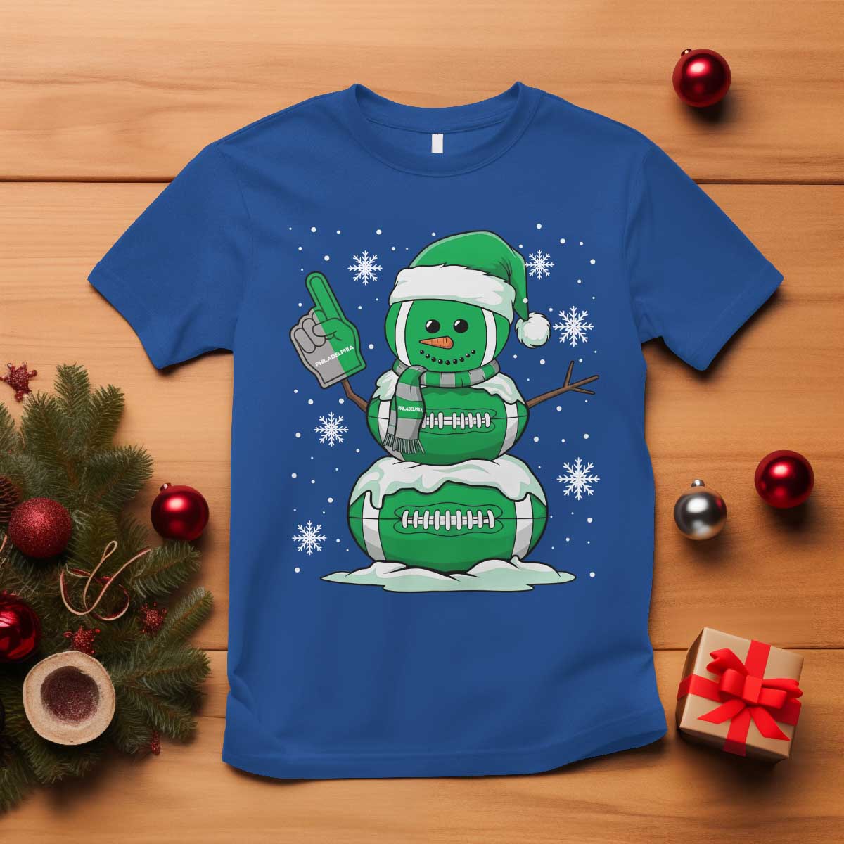 EF Christmas Snowman T Shirt Funny Philly Fan Vintage Football Lovers TS10 Royal Blue Print Your Wear