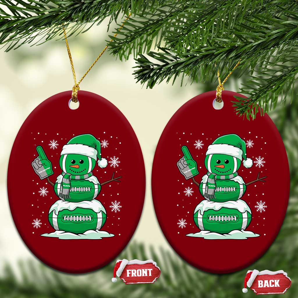 EF Christmas Snowman Ceramic Ornament Funny Philly Fan Vintage Football Lovers TS10 Print Your Wear