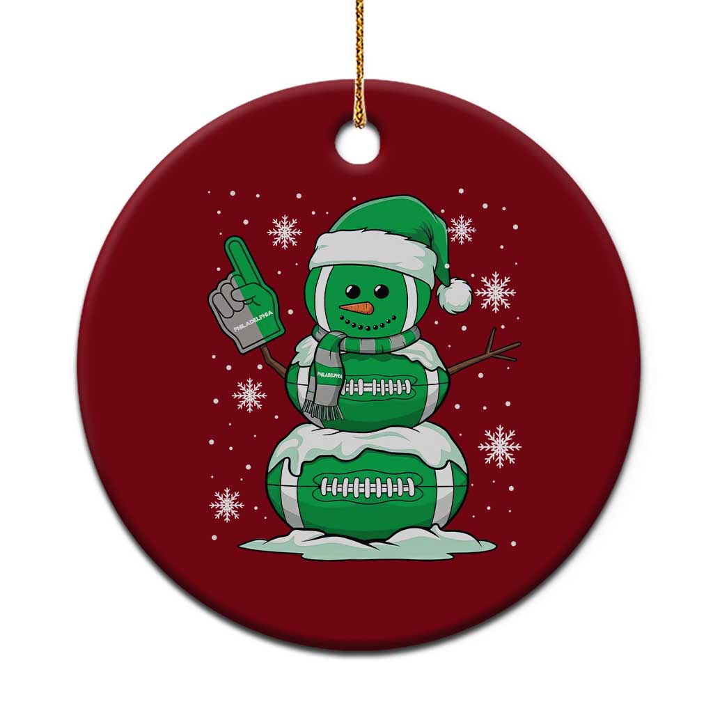 EF Christmas Snowman Ceramic Ornament Funny Philly Fan Vintage Football Lovers TS10 1pc Red Print Your Wear