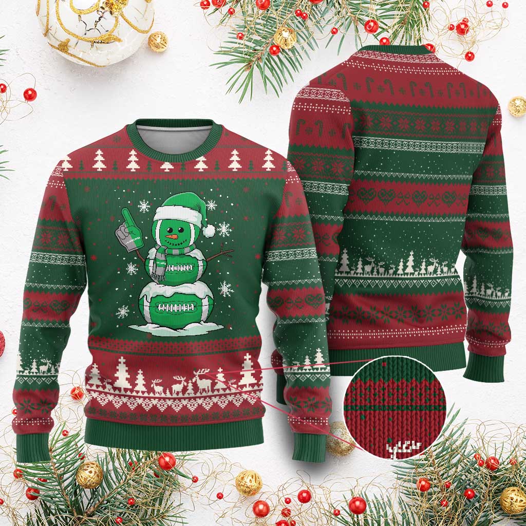 EF Christmas Snowman Ugly Christmas Sweater Funny Philly Fan Vintage Football Lovers TS10 Red Green Print Your Wear