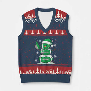 EF Christmas Snowman V-Neck Knit Sweater Vest Funny Philly Fan Vintage Football Lovers TS10 Navy Red Print Your Wear