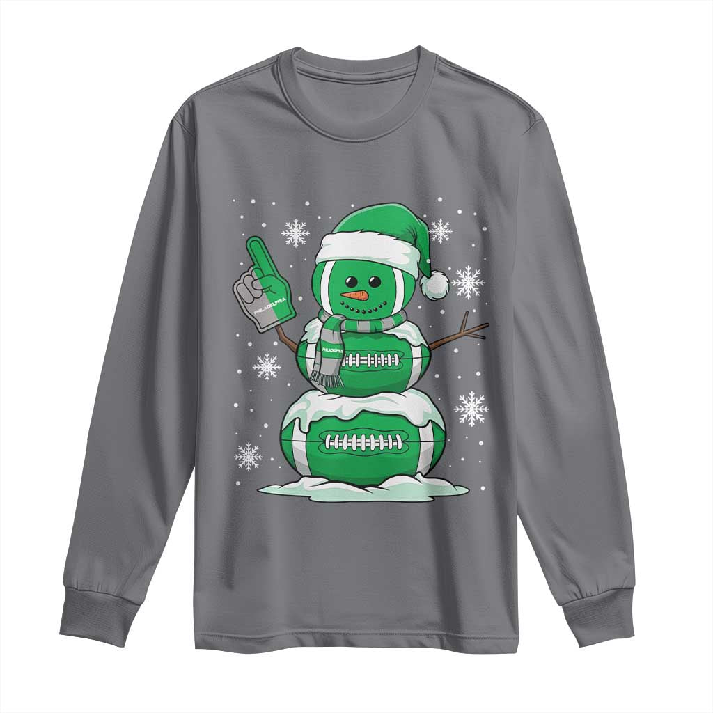 EF Christmas Snowman Long Sleeve Shirt Funny Philly Fan Vintage Football Lovers TS10 Charcoal Print Your Wear