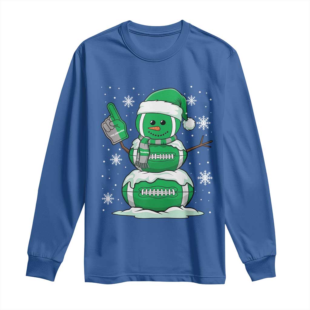 EF Christmas Snowman Long Sleeve Shirt Funny Philly Fan Vintage Football Lovers TS10 Royal Blue Print Your Wear