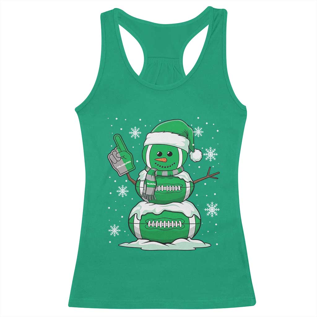 EF Christmas Snowman Racerback Tank Top Funny Philly Fan Vintage Football Lovers TS10 Irish Green Print Your Wear