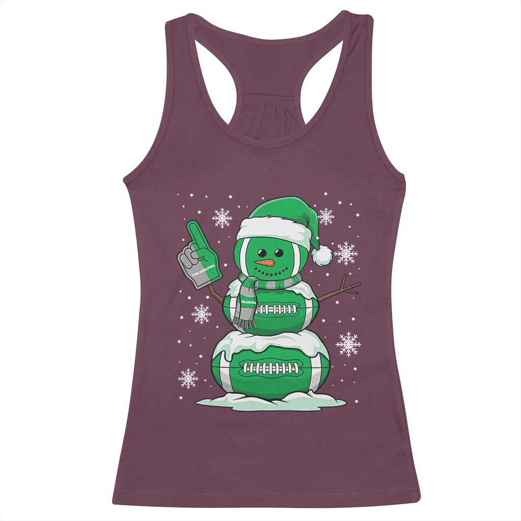 EF Christmas Snowman Racerback Tank Top Funny Philly Fan Vintage Football Lovers TS10 Maroon Print Your Wear