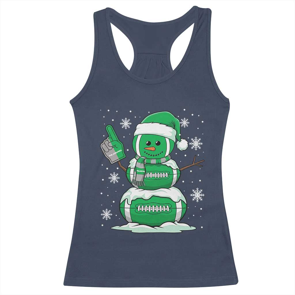 EF Christmas Snowman Racerback Tank Top Funny Philly Fan Vintage Football Lovers TS10 Navy Print Your Wear