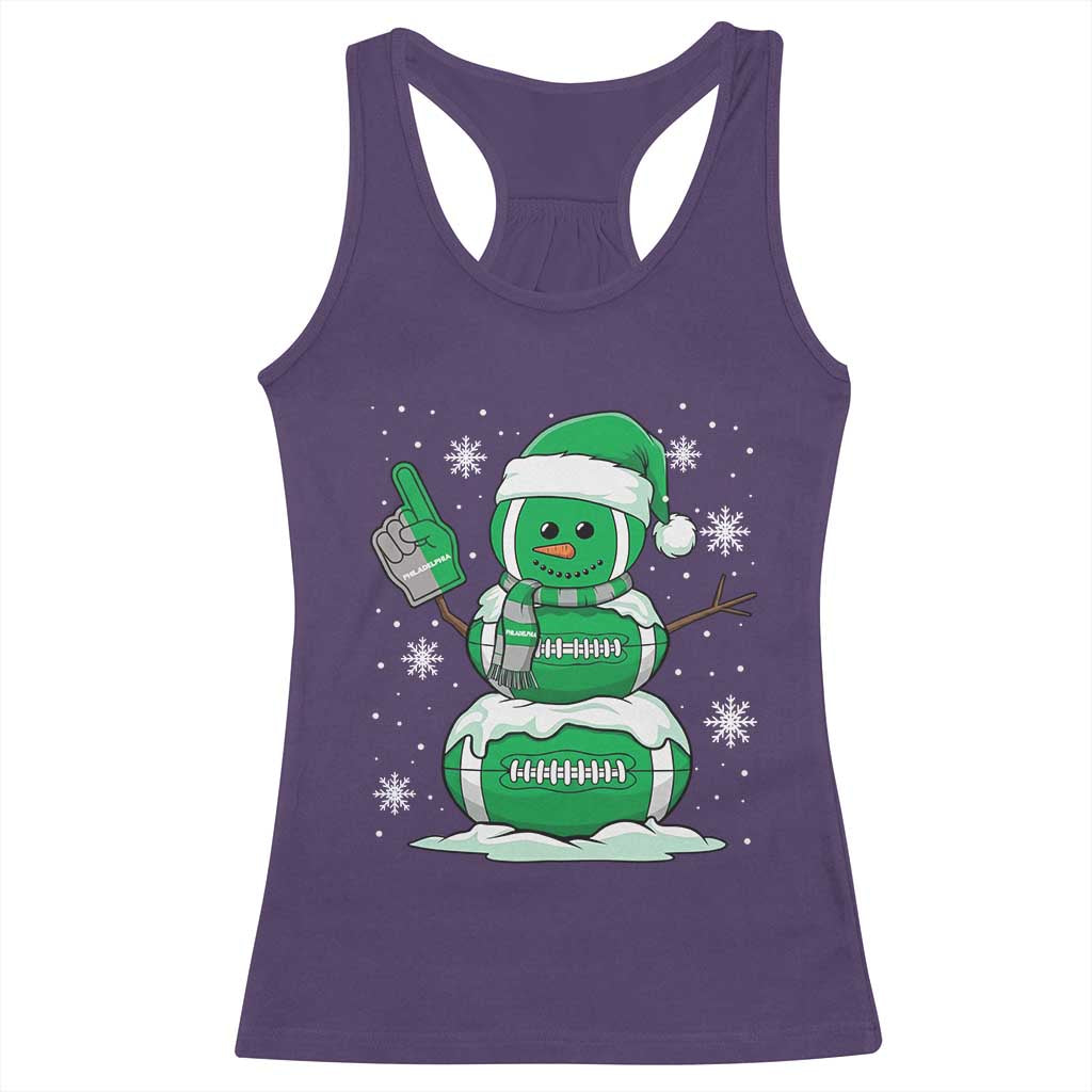 EF Christmas Snowman Racerback Tank Top Funny Philly Fan Vintage Football Lovers TS10 Purple Print Your Wear