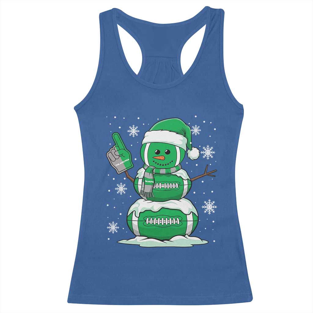 EF Christmas Snowman Racerback Tank Top Funny Philly Fan Vintage Football Lovers TS10 Royal Blue Print Your Wear