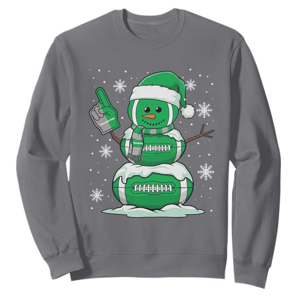 Philadelphia Christmas Snowman Sweatshirt Funny Philly Fan Vintage Football Lovers TS10 Charcoal Print Your Wear