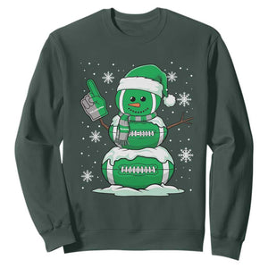 EF Christmas Snowman Sweatshirt Funny Philly Fan Vintage Football Lovers TS10 Dark Forest Green Print Your Wear
