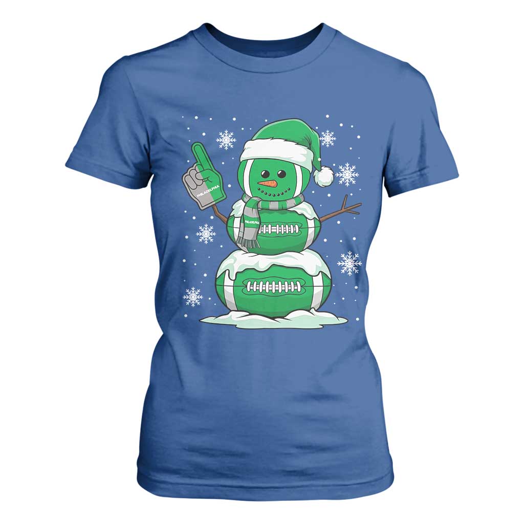 EF Christmas Snowman T Shirt For Women Funny Philly Fan Vintage Football Lovers TS10 Royal Blue Print Your Wear