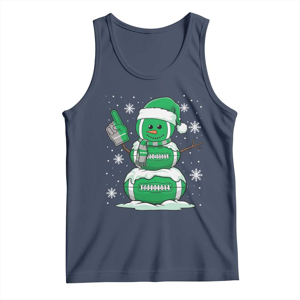 EF Christmas Snowman Tank Top Funny Philly Fan Vintage Football Lovers TS10 Navy Print Your Wear