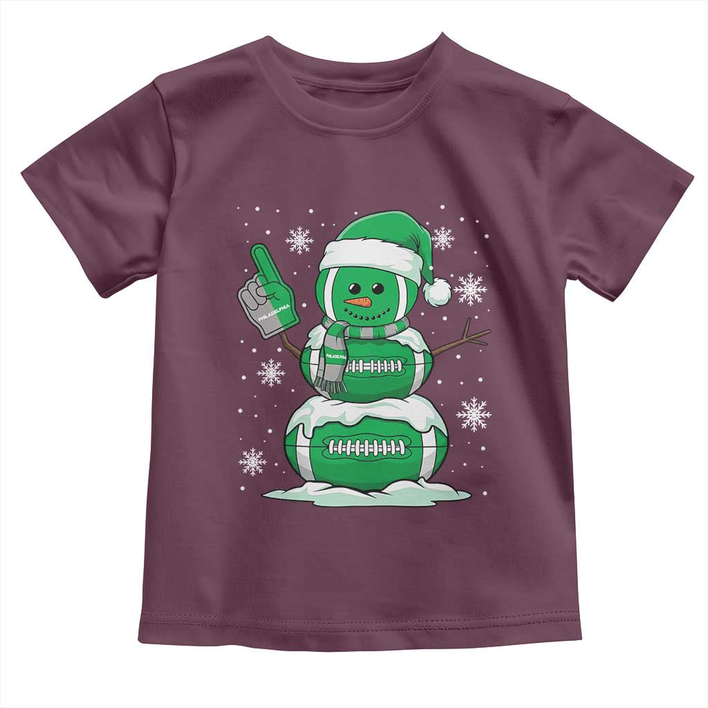 EF Christmas Snowman Toddler T Shirt Funny Philly Fan Vintage Football Lovers TS10 Maroon Print Your Wear